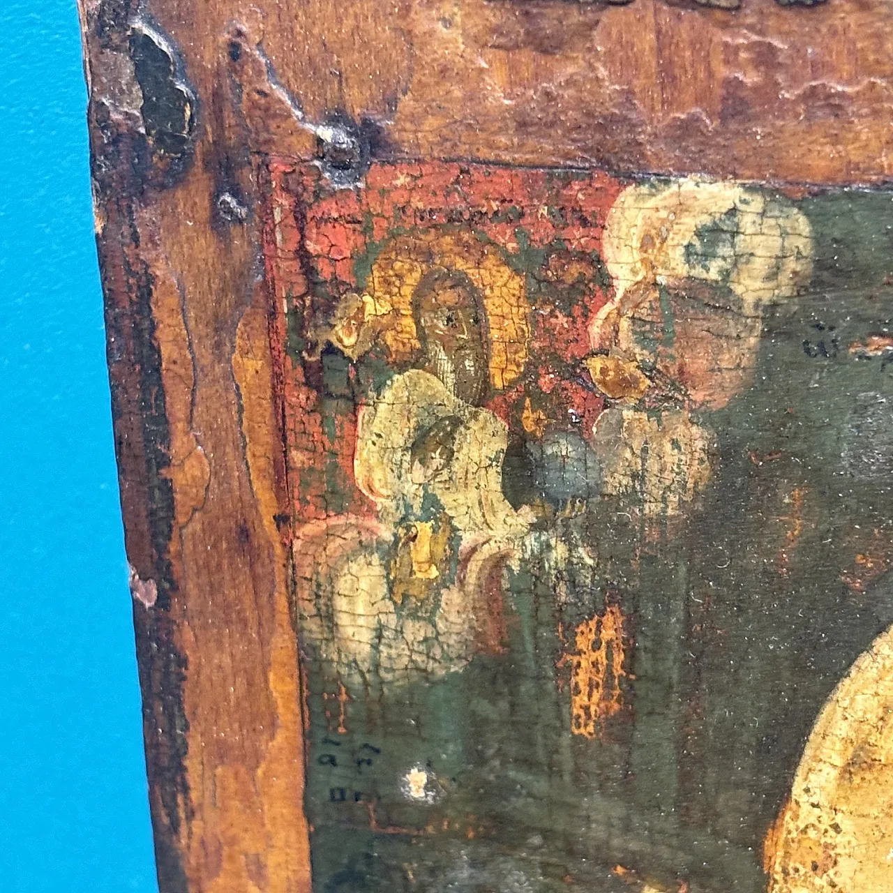 Orthodox icon with Saint John the Baptist Angel in the desert, 18th c. 3