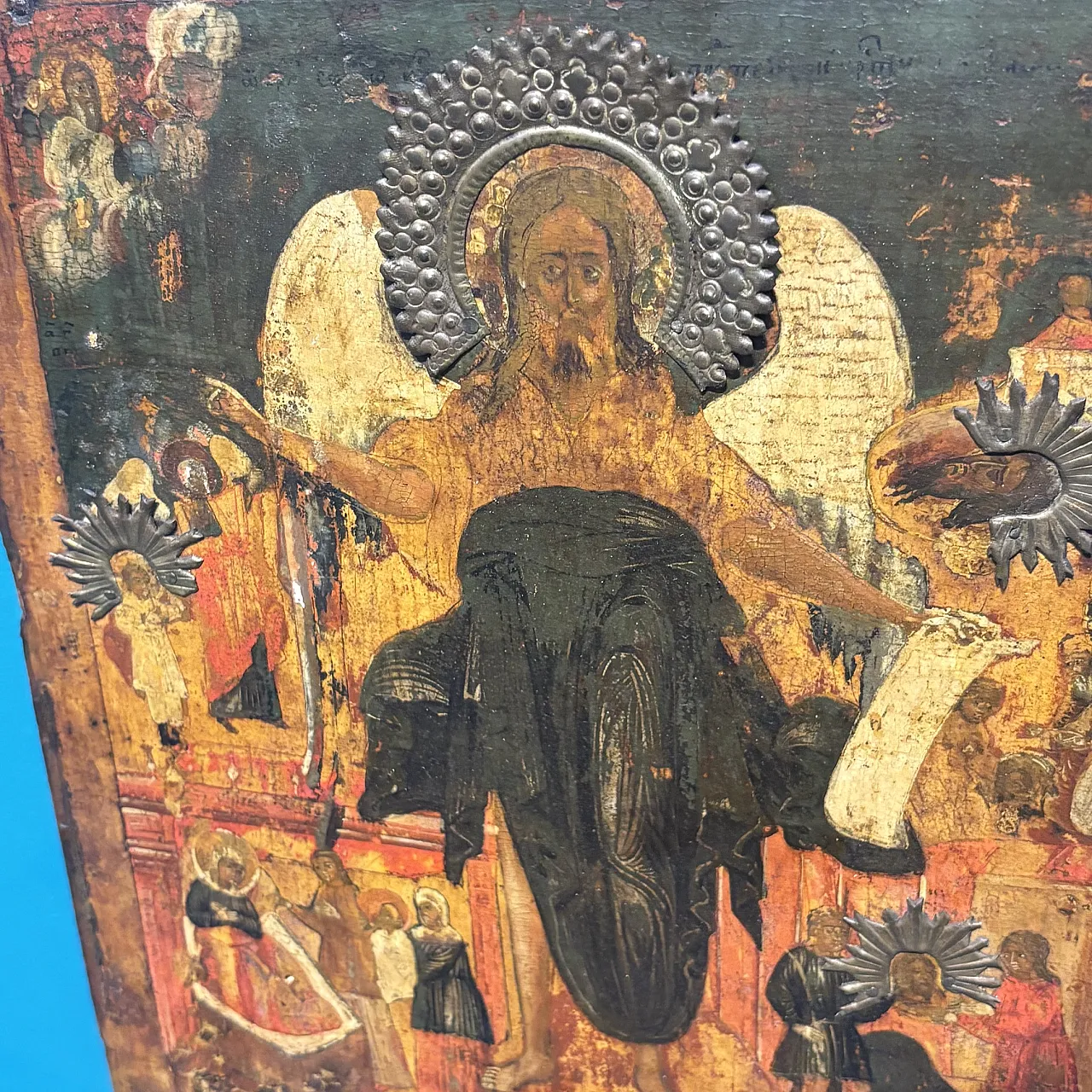 Orthodox icon with Saint John the Baptist Angel in the desert, 18th c. 5