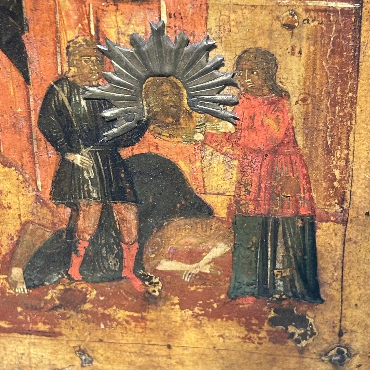 Orthodox icon with Saint John the Baptist Angel in the desert, 18th c. 8