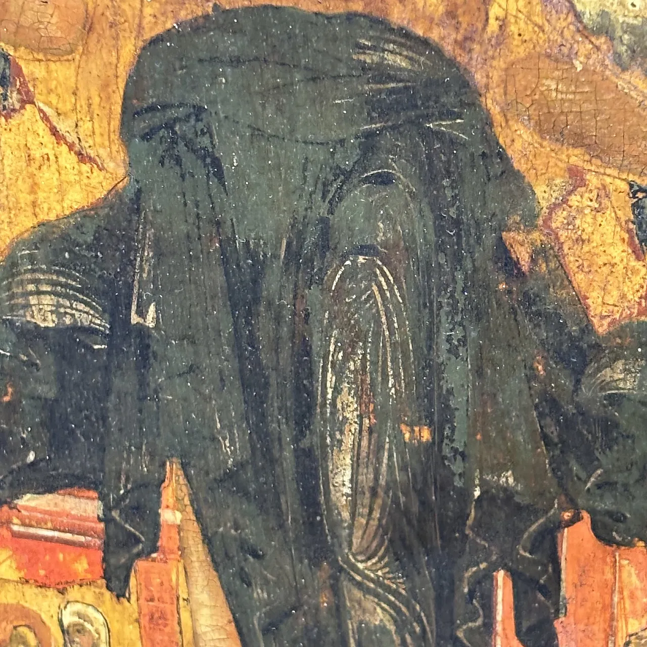 Orthodox icon with Saint John the Baptist Angel in the desert, 18th c. 10
