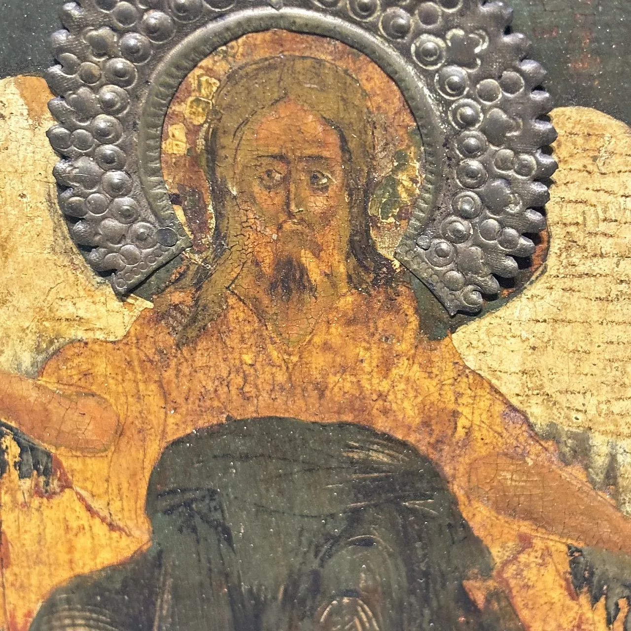Orthodox icon with Saint John the Baptist Angel in the desert, 18th c. 11