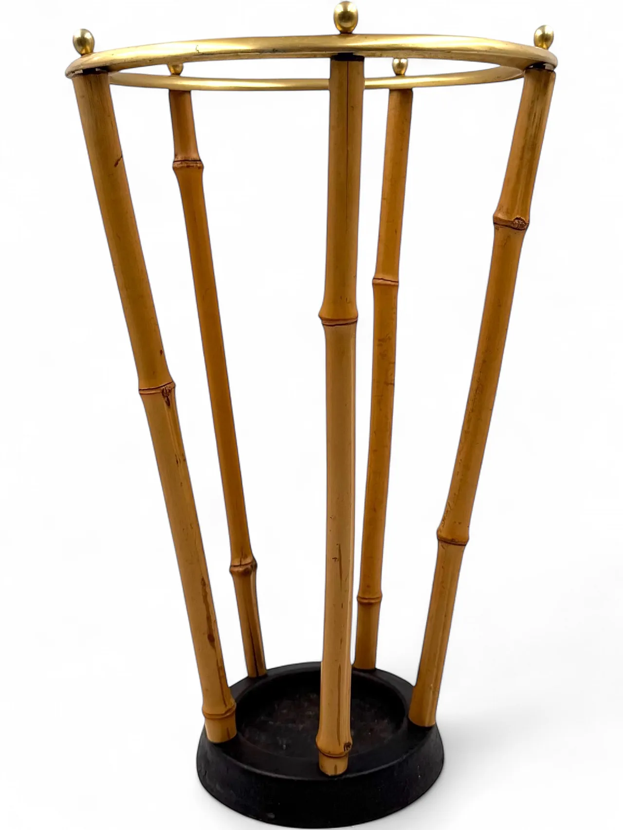 Hollywood Regency style bamboo umbrella stand, France 1970 8