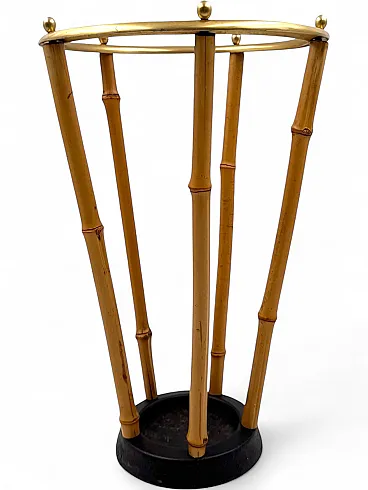 Hollywood Regency style bamboo umbrella stand, France 1970