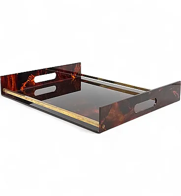 Hollywood Regency tortoiseshell tray, Italy 1970