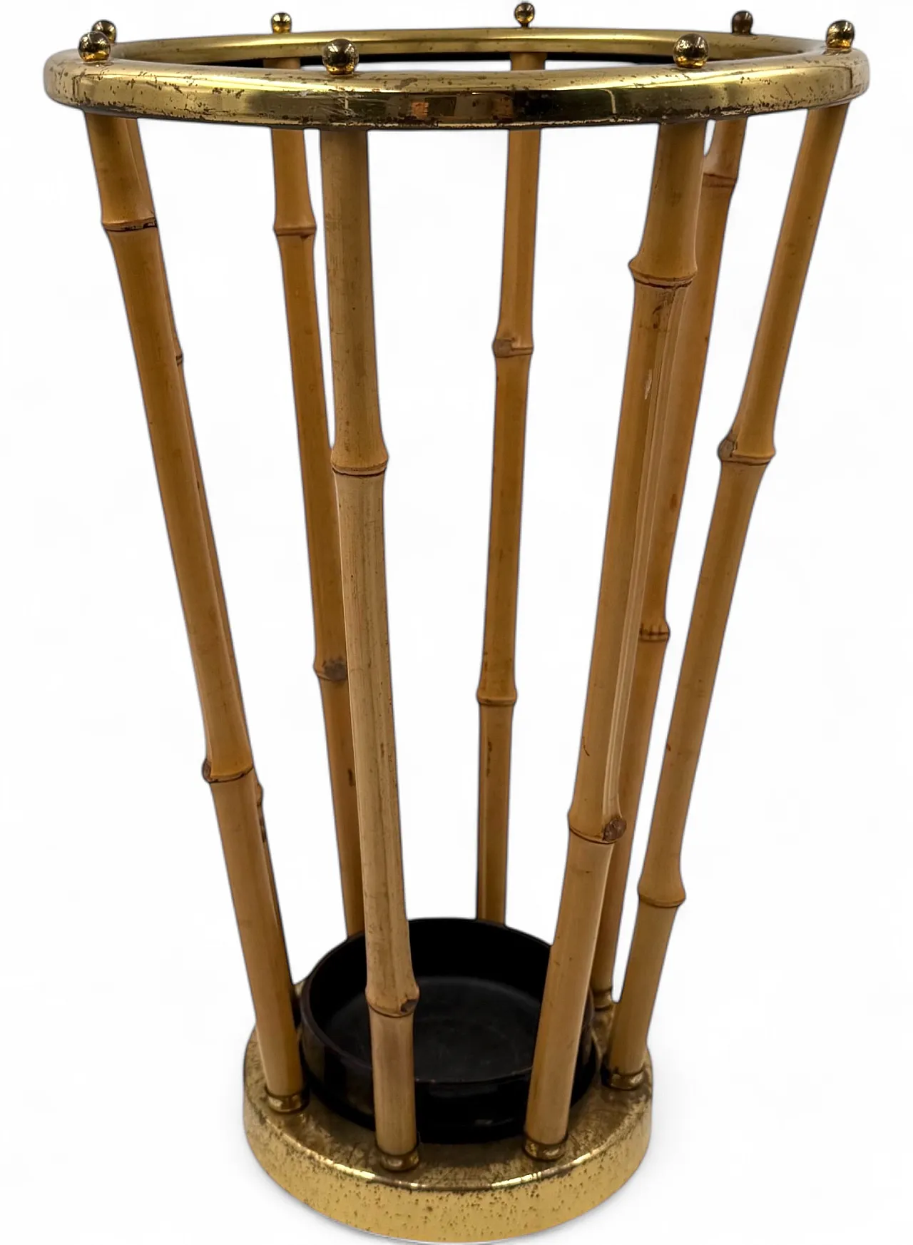 Hollywood Regency style bamboo umbrella stand, France 1970 9