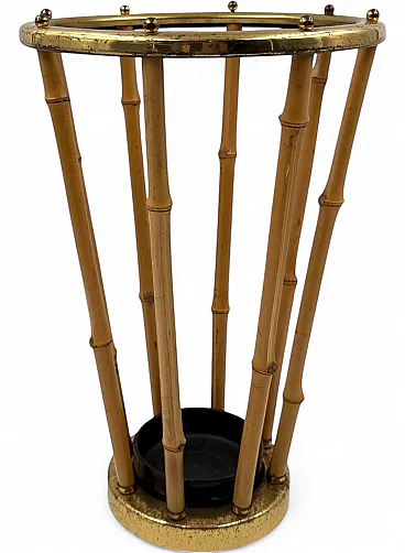 Hollywood Regency style bamboo umbrella stand, France 1970