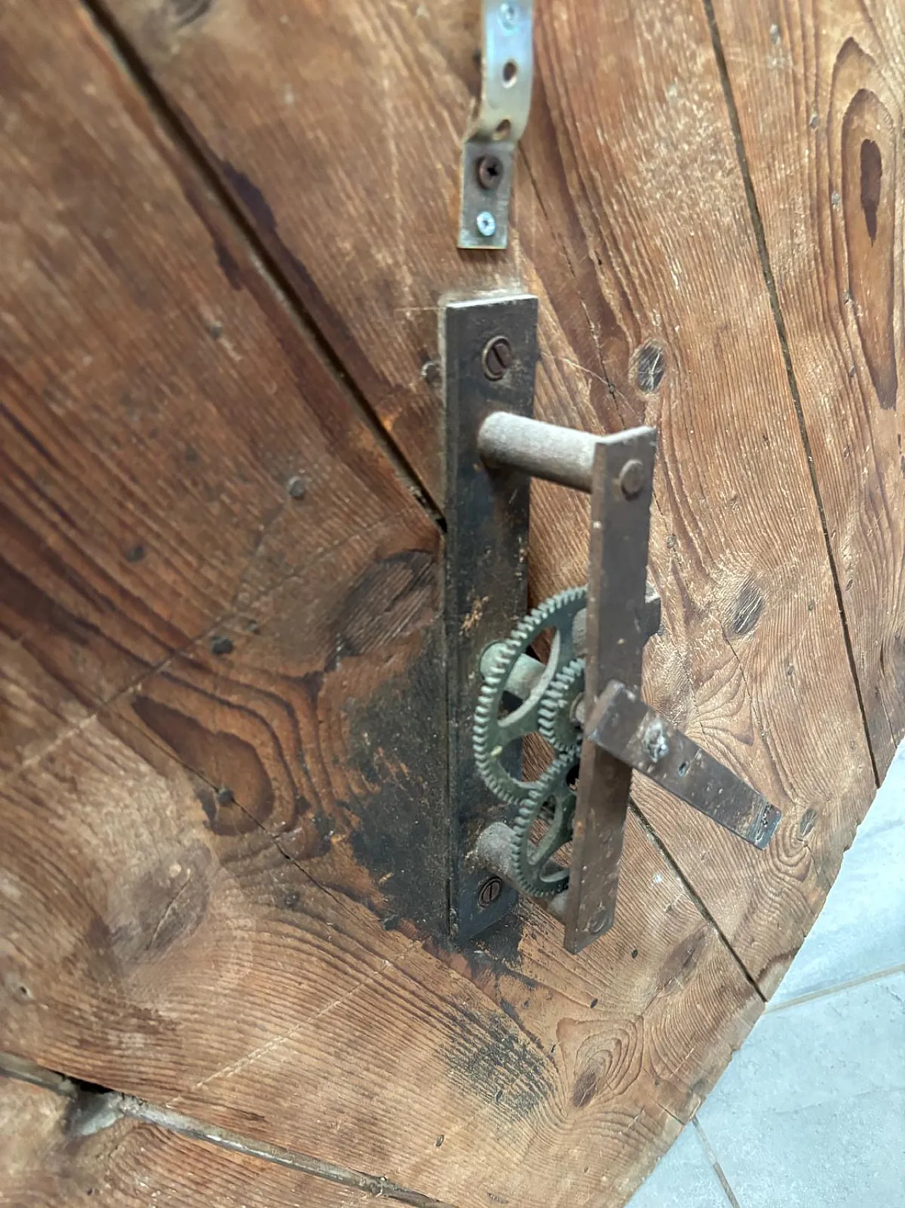 Tower clock in wood and galvanized sheet metal, 20th century 4
