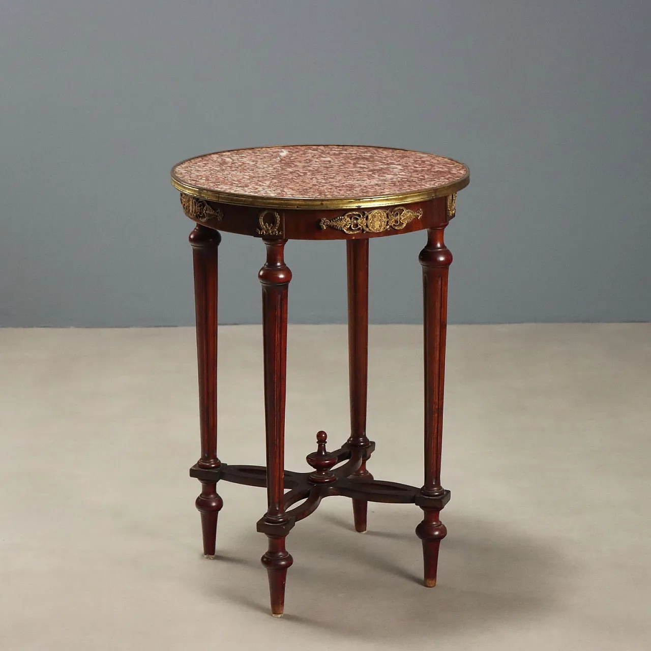 Center table in mahogany and marble, early 20th century 1