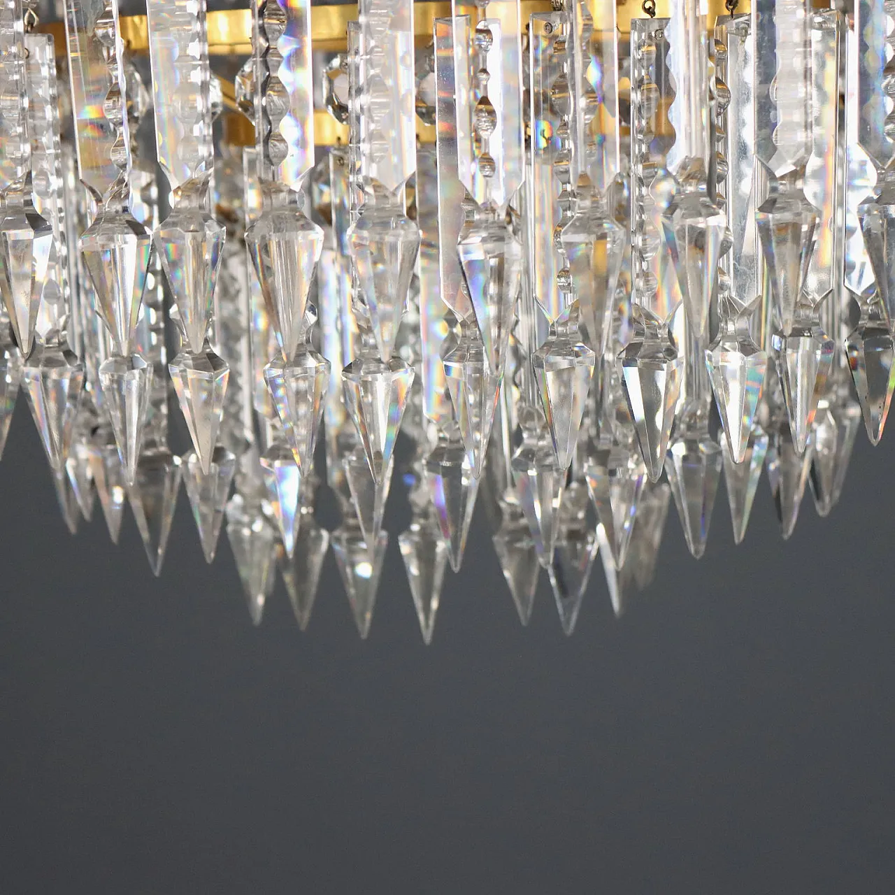 Coppia di lampadari stile Impero in metallo dorato, primo '900 10
