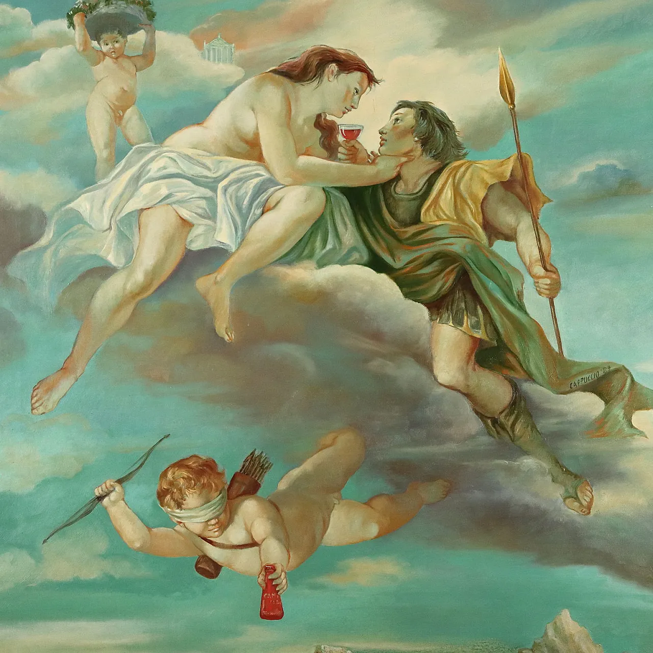Painting by Antonella Cappuccio, oil on canvas, 20th century 3