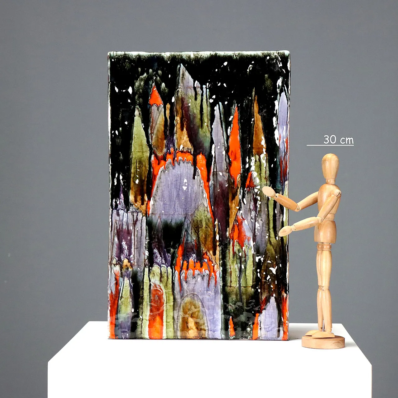 Vaso in ceramica decorato a smalti Elio Schiavon, '900 2