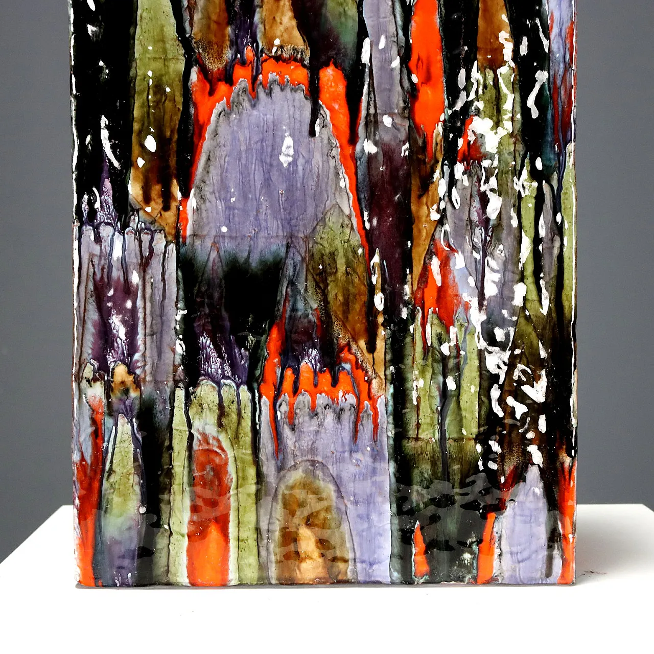 Vaso in ceramica decorato a smalti Elio Schiavon, '900 4