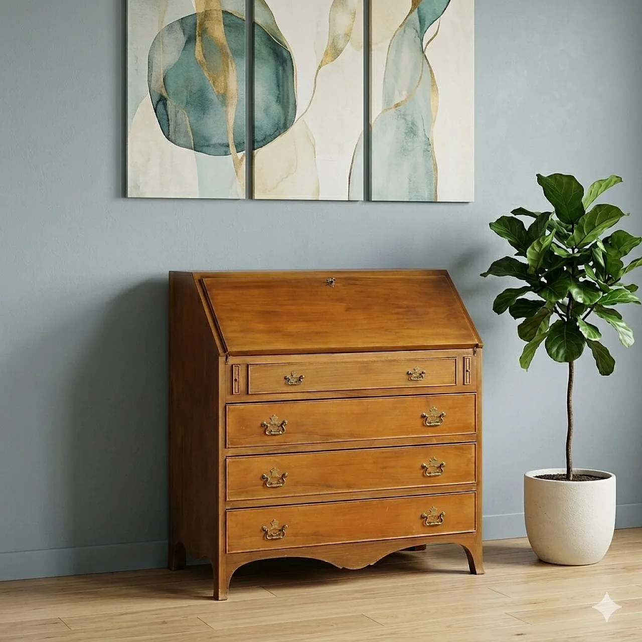 English style flap in mahogany veneer, 20th century 2
