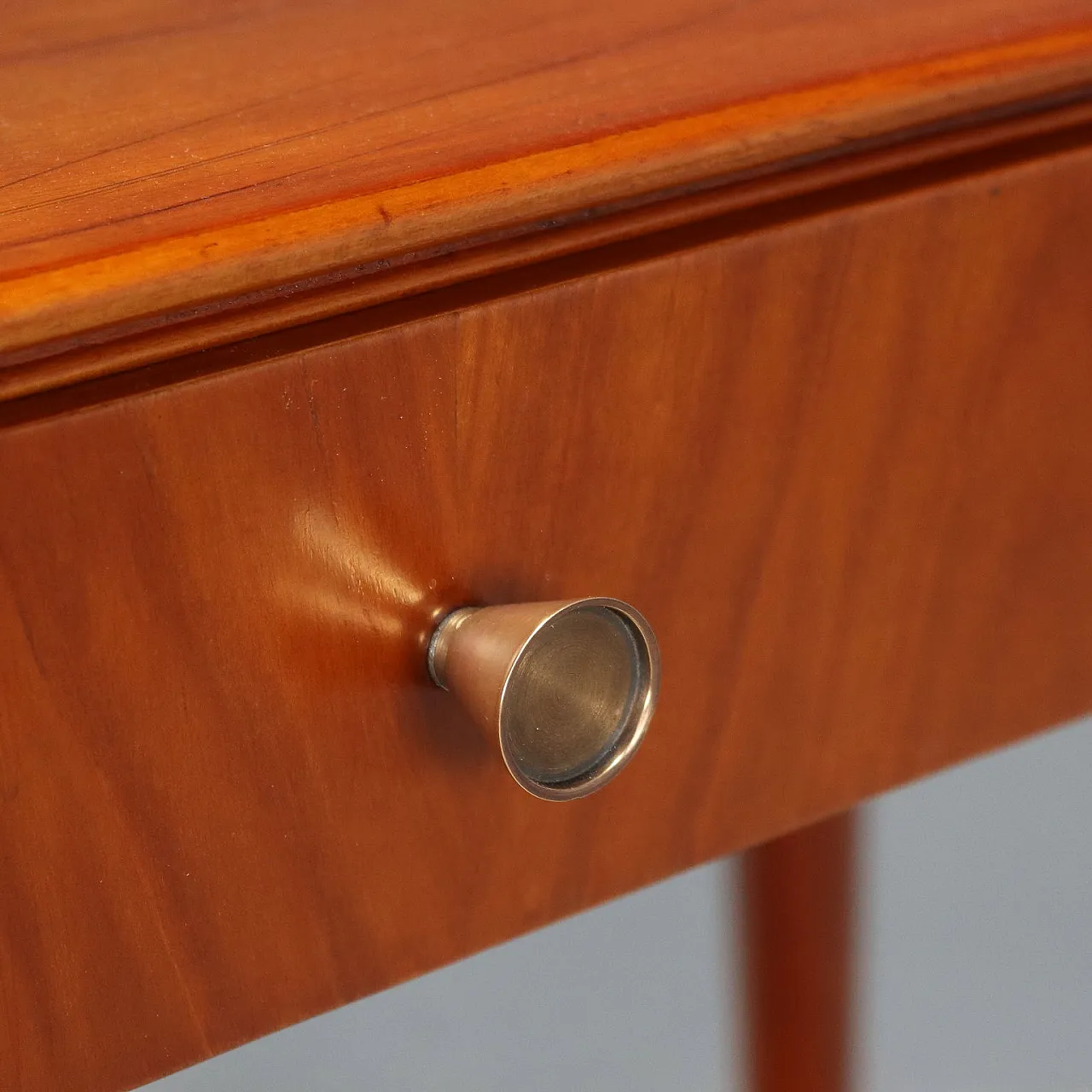 Console in mahogany veneer and brass, 1950s 4