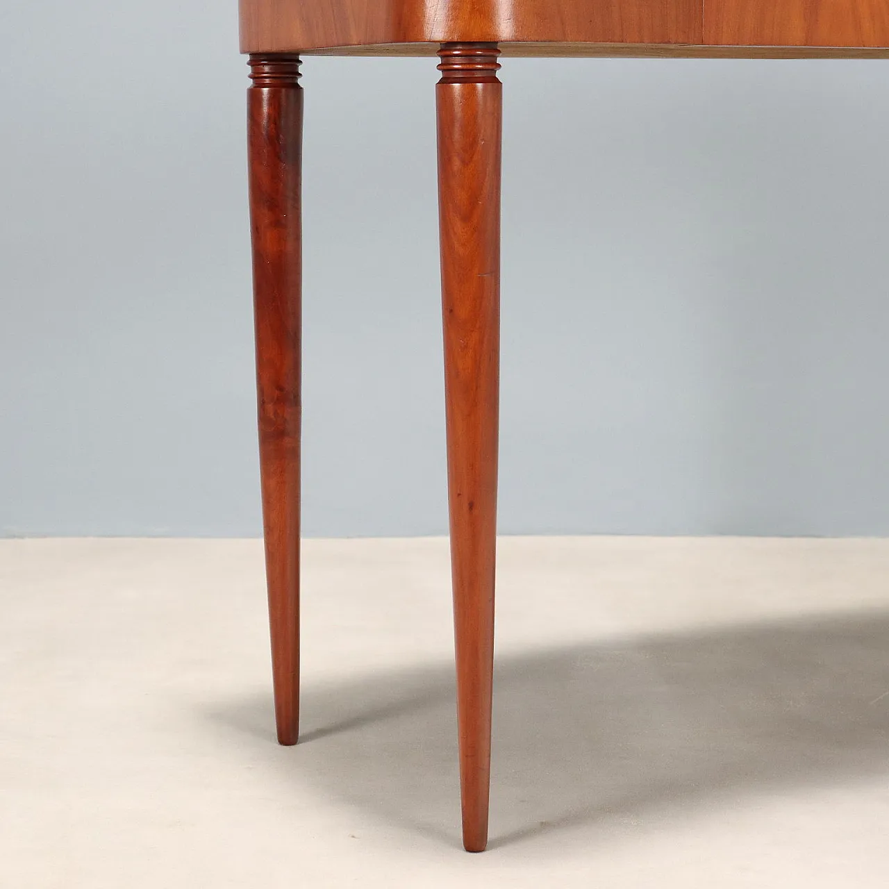 Console in mahogany veneer and brass, 1950s 8