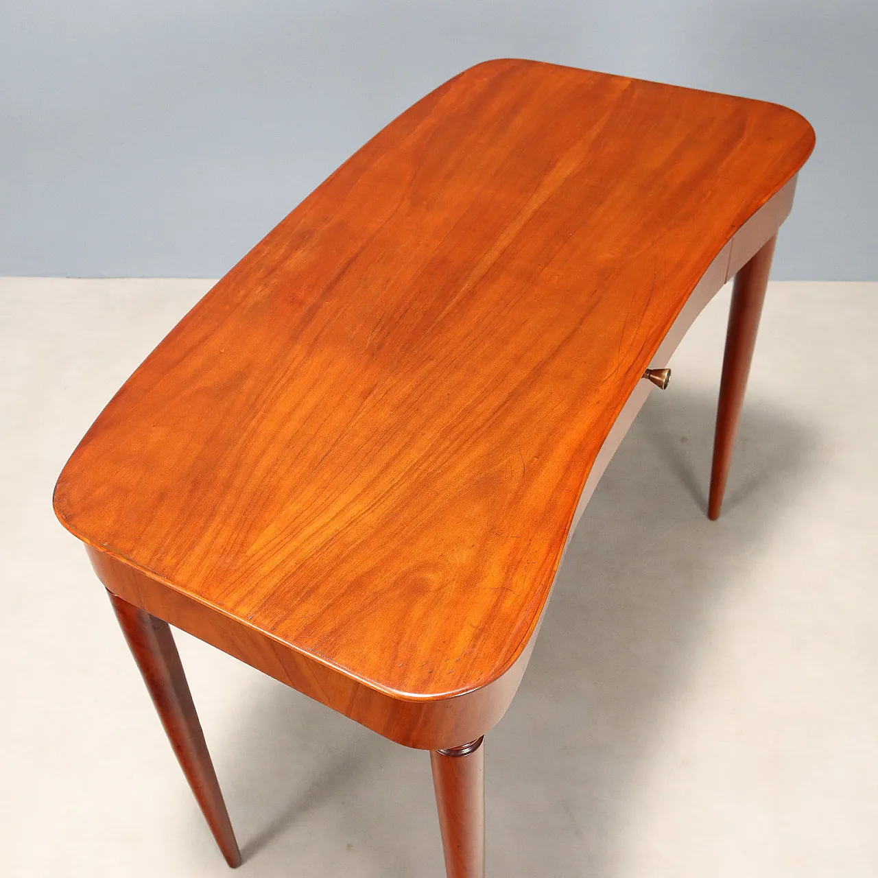 Console in mahogany veneer and brass, 1950s 9