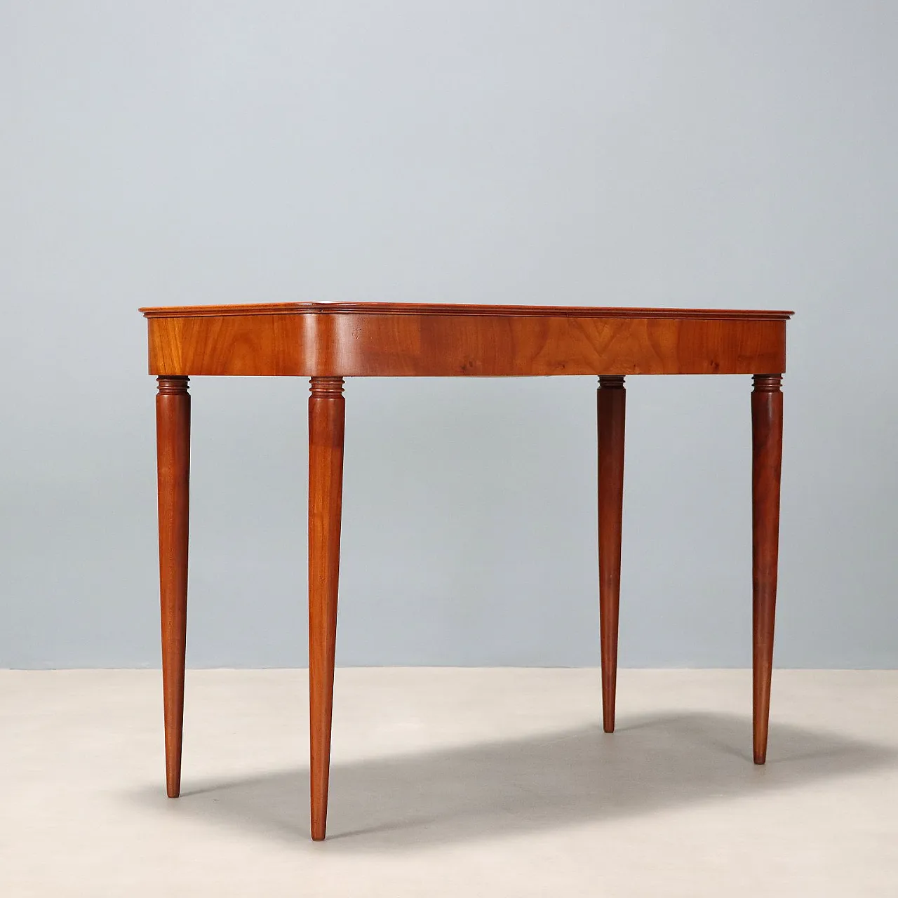 Console in mahogany veneer and brass, 1950s 10