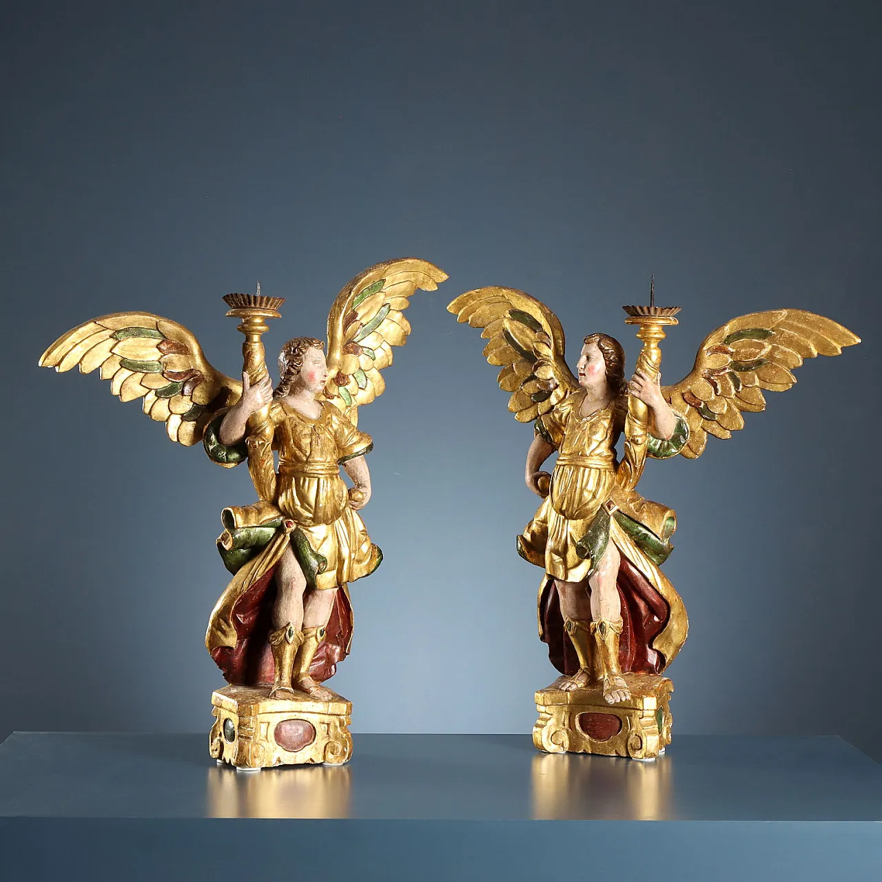 Pair of Baroque angel holders, 18th century 1