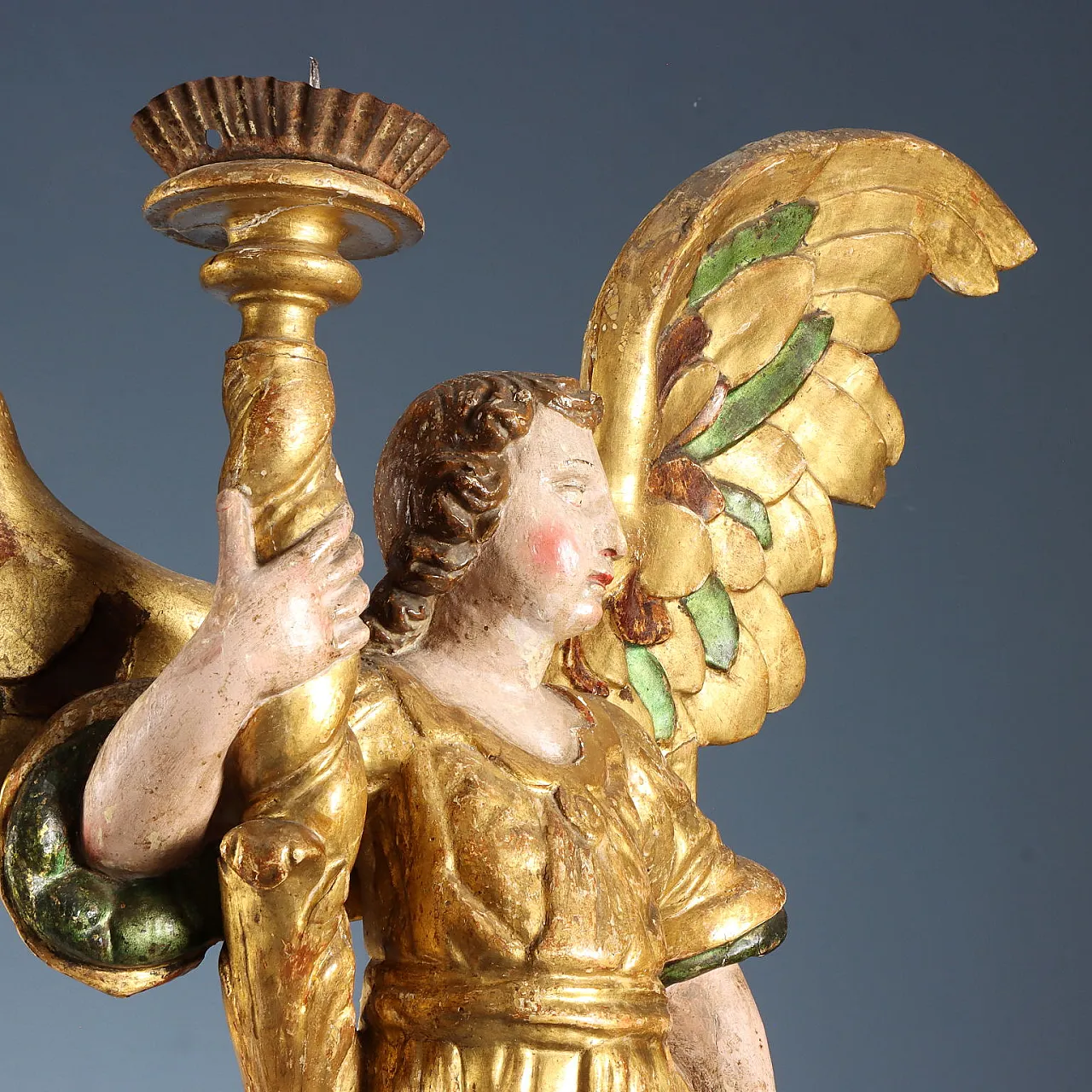 Pair of Baroque angel holders, 18th century 3