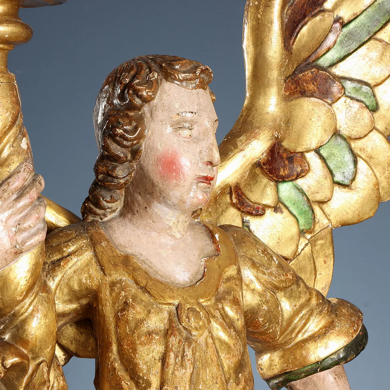 Pair of Baroque angel holders, 18th century 4