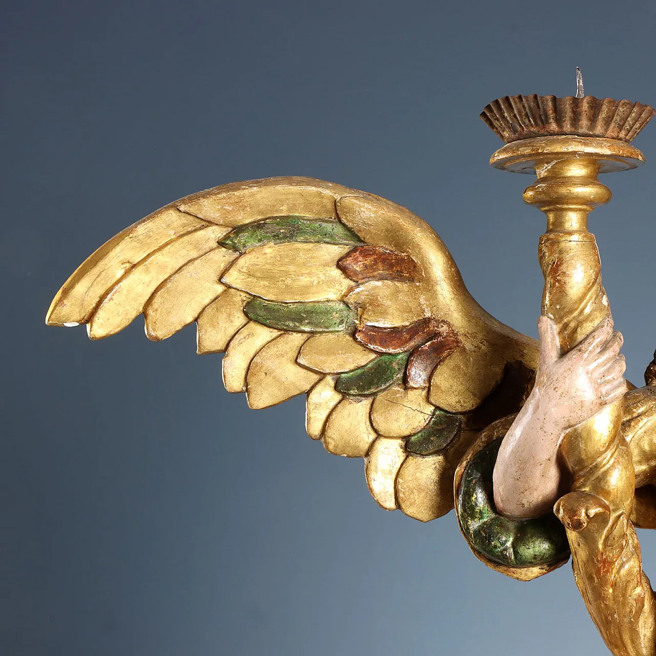 Pair of Baroque angel holders, 18th century 5