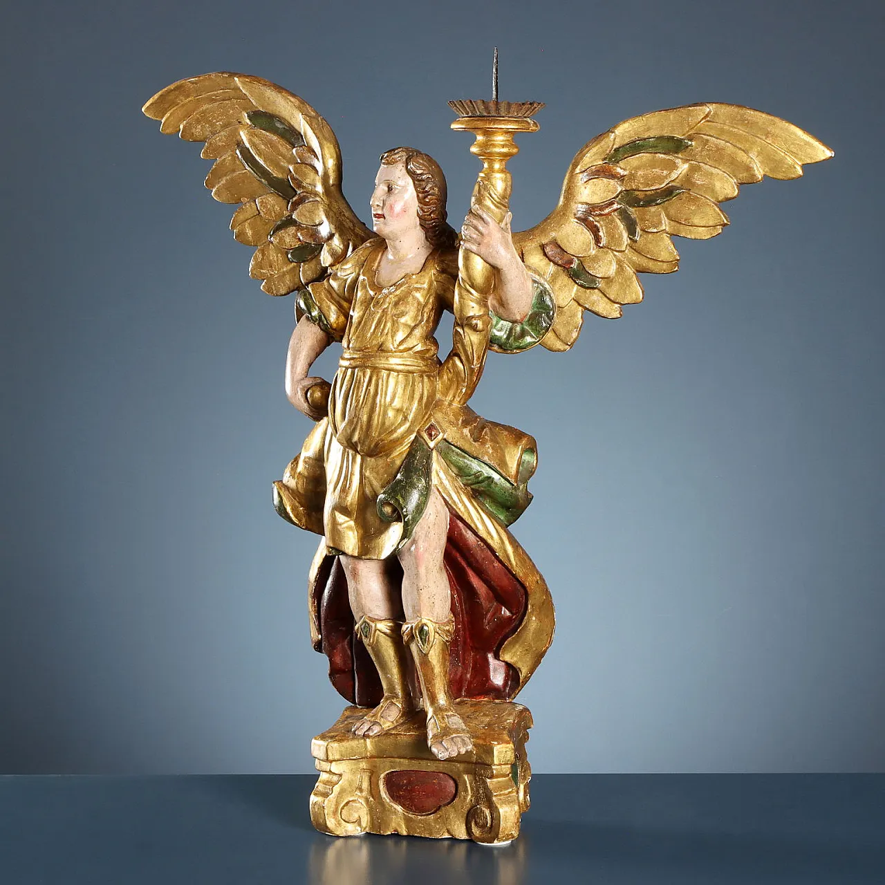 Pair of Baroque angel holders, 18th century 9