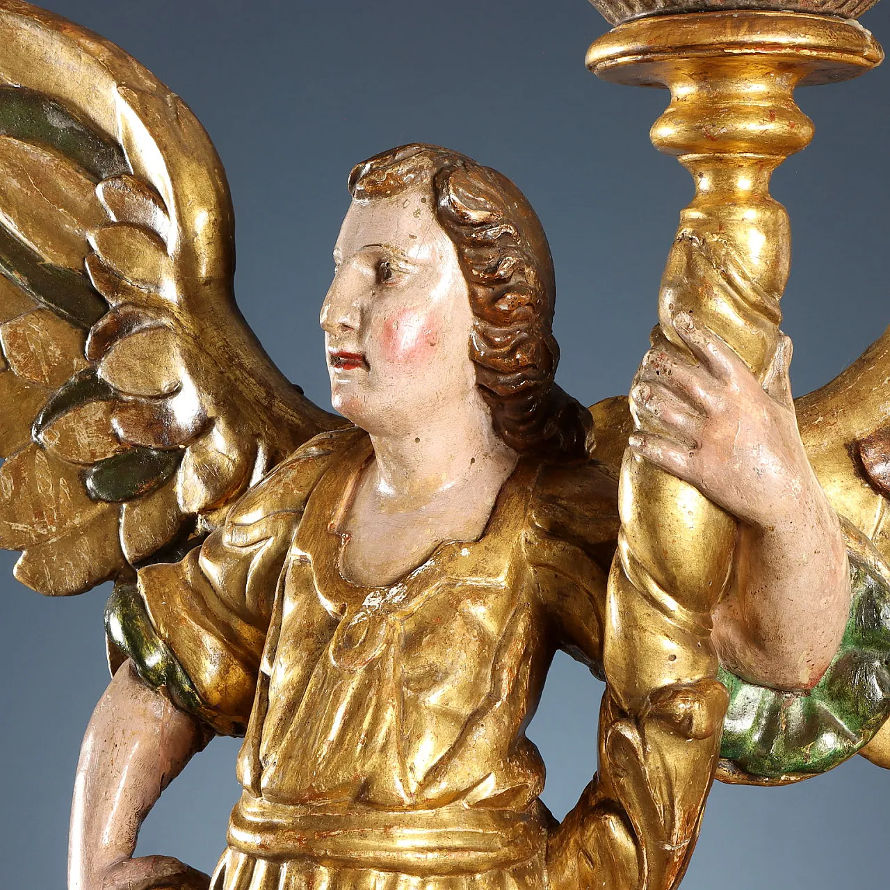 Pair of Baroque angel holders, 18th century 10