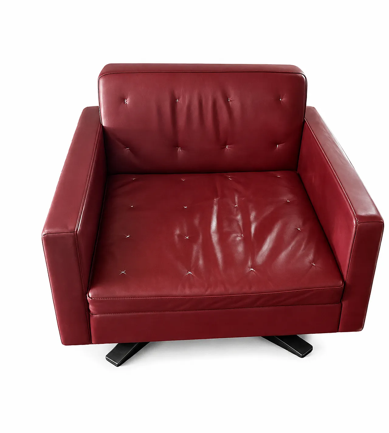 Pair of Kennedee bordeaux armchairs by Poltrona Frau, 2000s 1