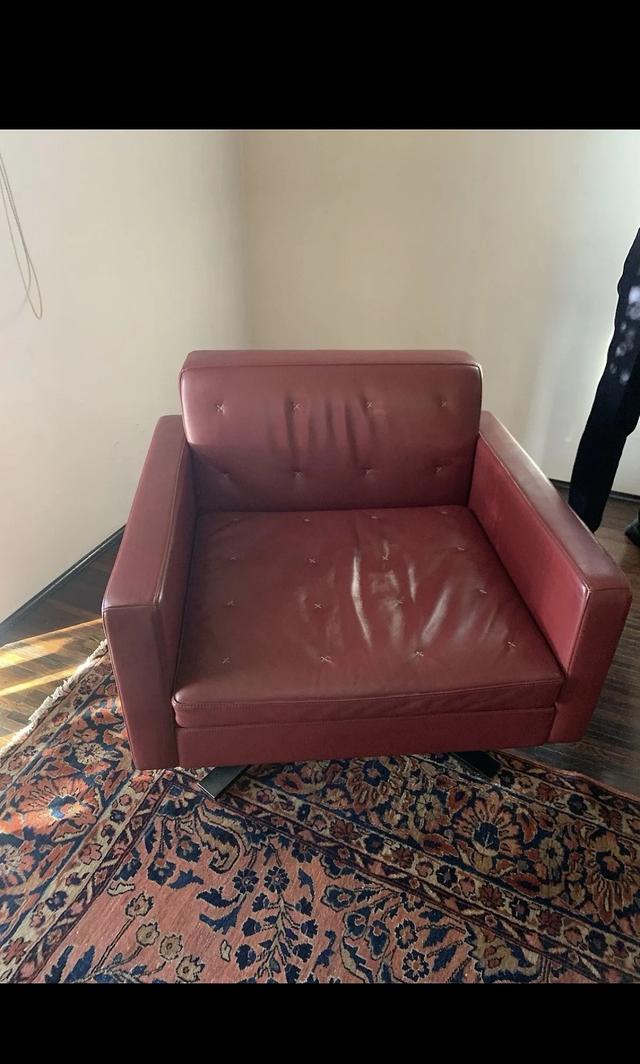Pair of Kennedee bordeaux armchairs by Poltrona Frau, 2000s 4