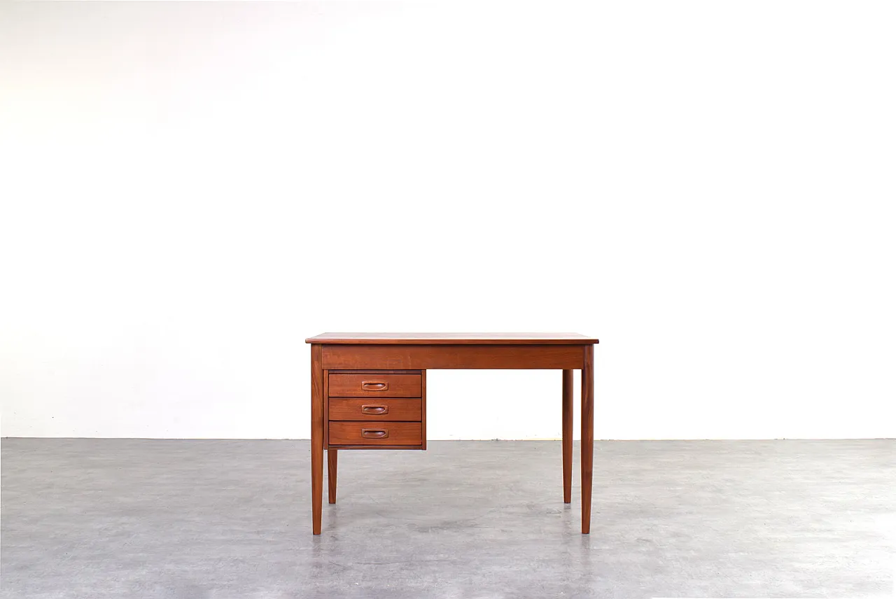Scrivania direzionale moderna Mid-Century in teak, Danimarca, anni '60 1