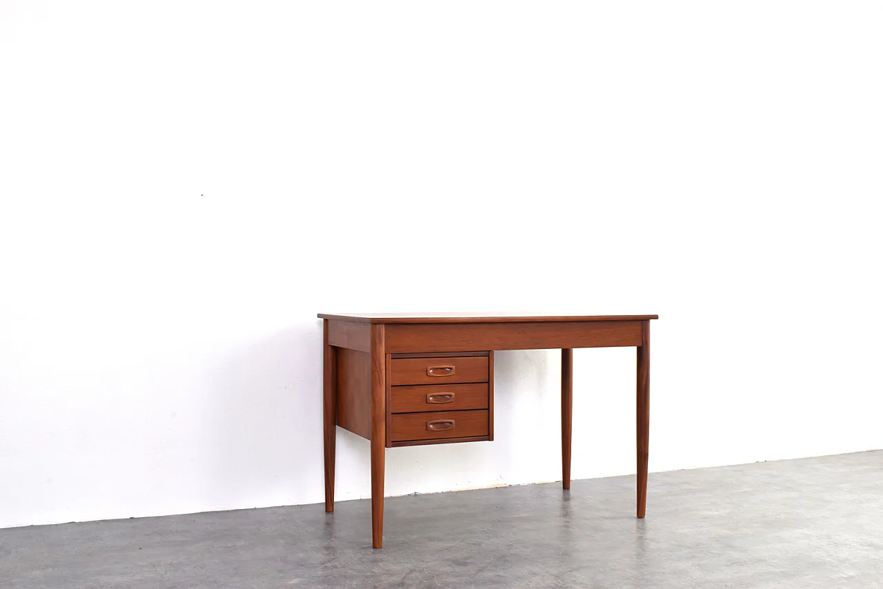 Scrivania direzionale moderna Mid-Century in teak, Danimarca, anni '60 9