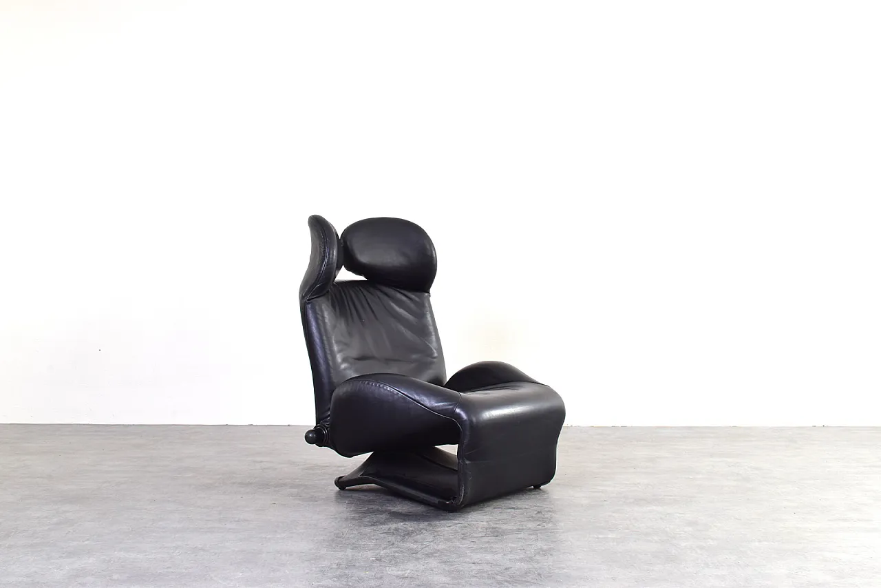 Sedia Wink in pelle di Toshiyuki Kita per Cassina, anni '80. 1