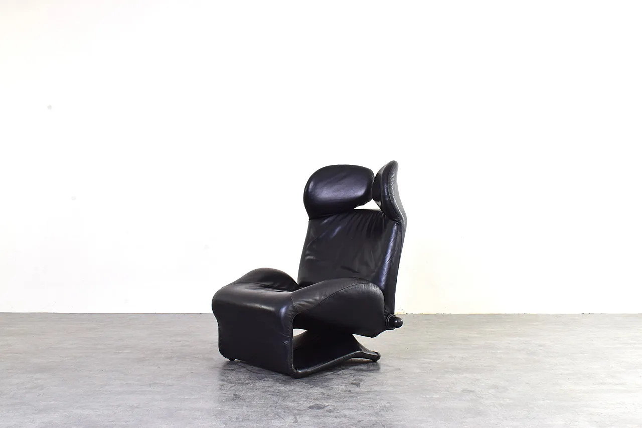 Sedia Wink in pelle di Toshiyuki Kita per Cassina, anni '80. 3