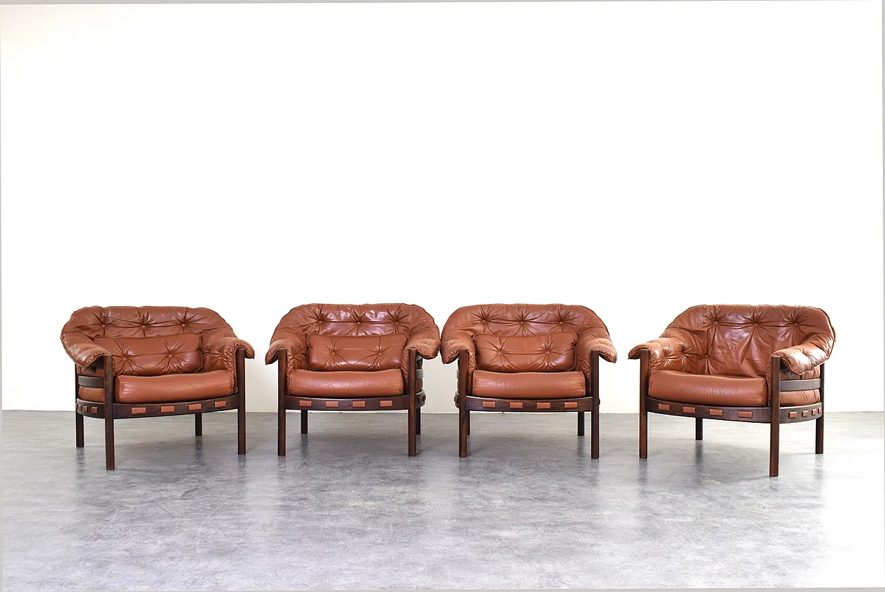 4 poltrone di Arne Norell per Coja, anni '60 1