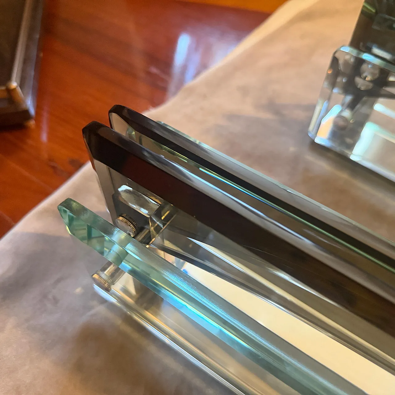 Pair of eavy glass wall sconces by Lupi Cristal Luxor, 1960s 5
