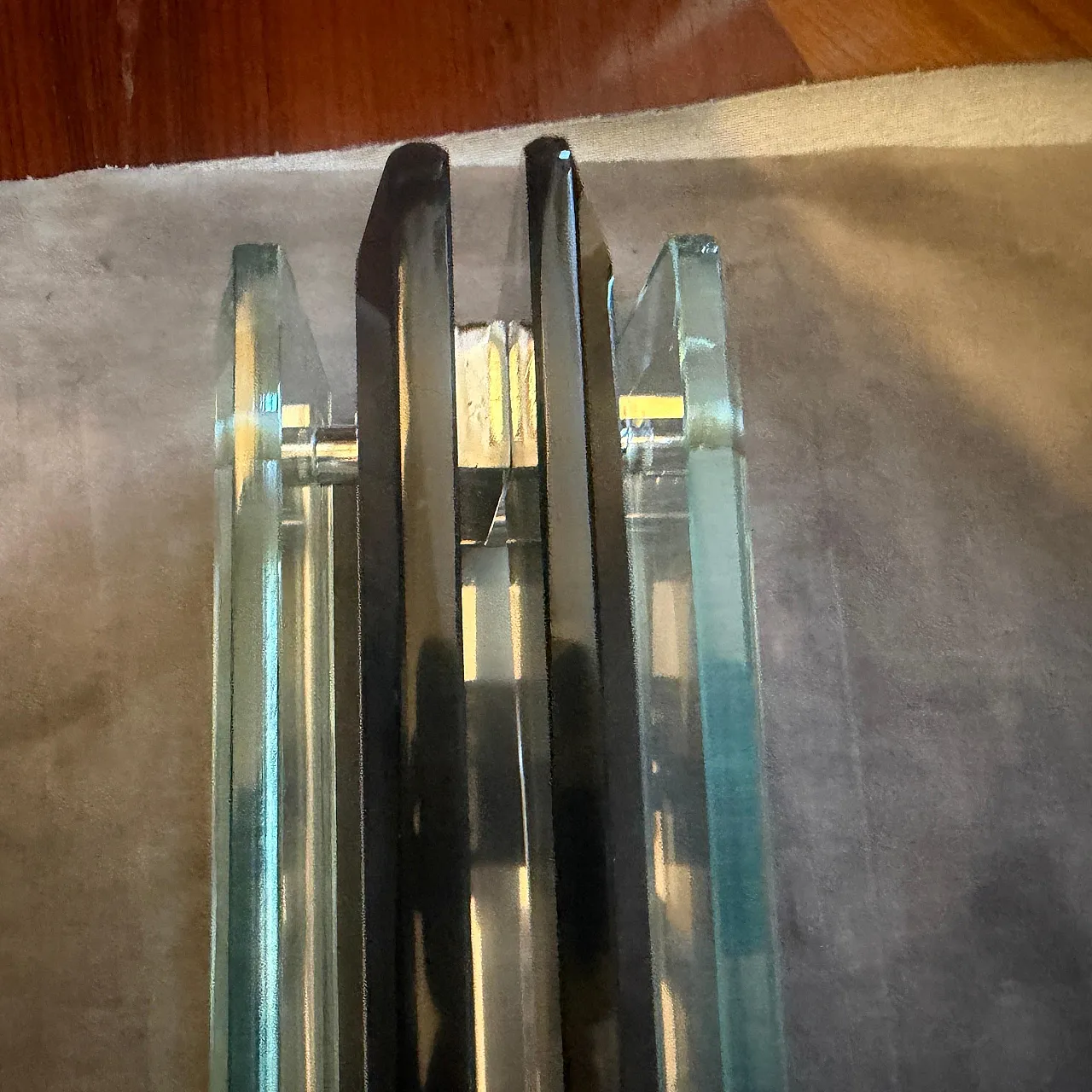 Pair of eavy glass wall sconces by Lupi Cristal Luxor, 1960s 13