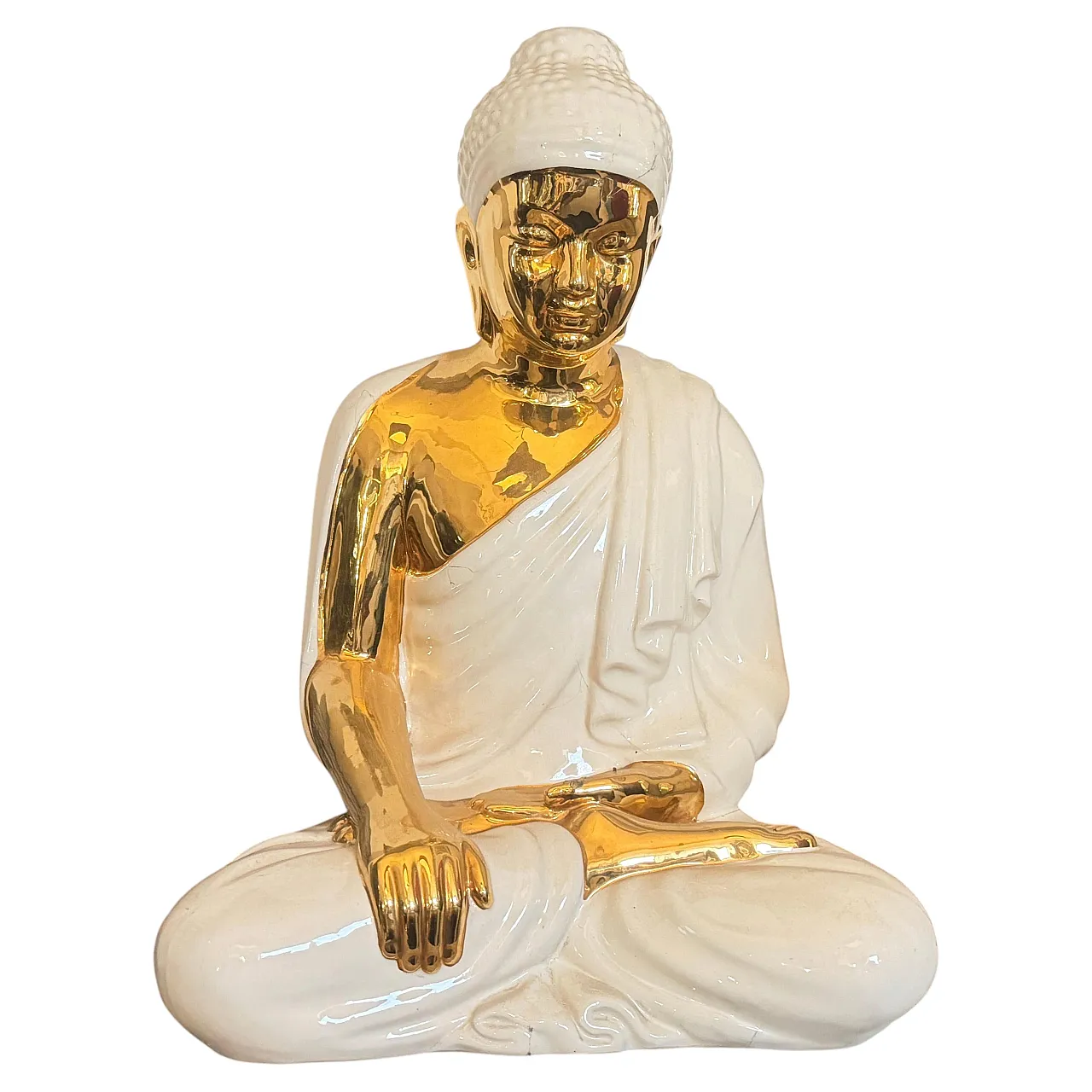 Statua di Buddha in porcellana di Tommaso Barbi, anni '80 1