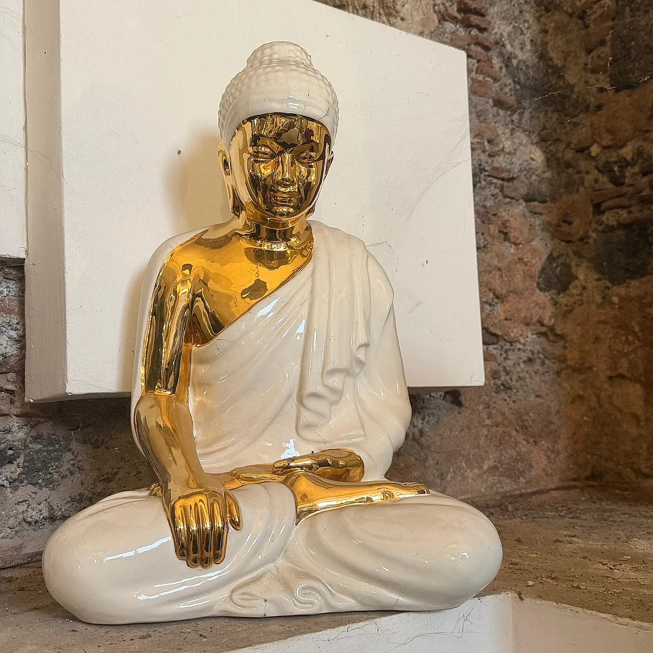 Statua di Buddha in porcellana di Tommaso Barbi, anni '80 3