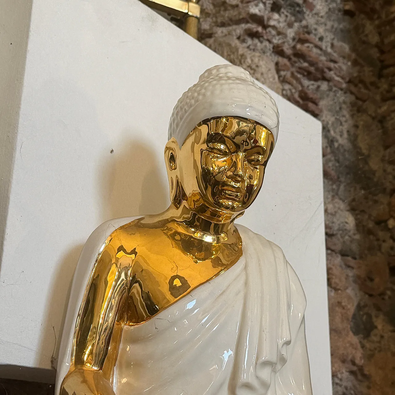 Statua di Buddha in porcellana di Tommaso Barbi, anni '80 7