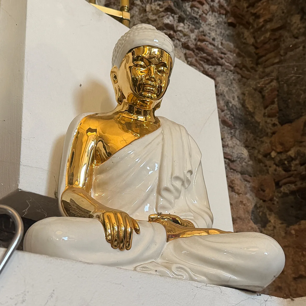 Statua di Buddha in porcellana di Tommaso Barbi, anni '80 10