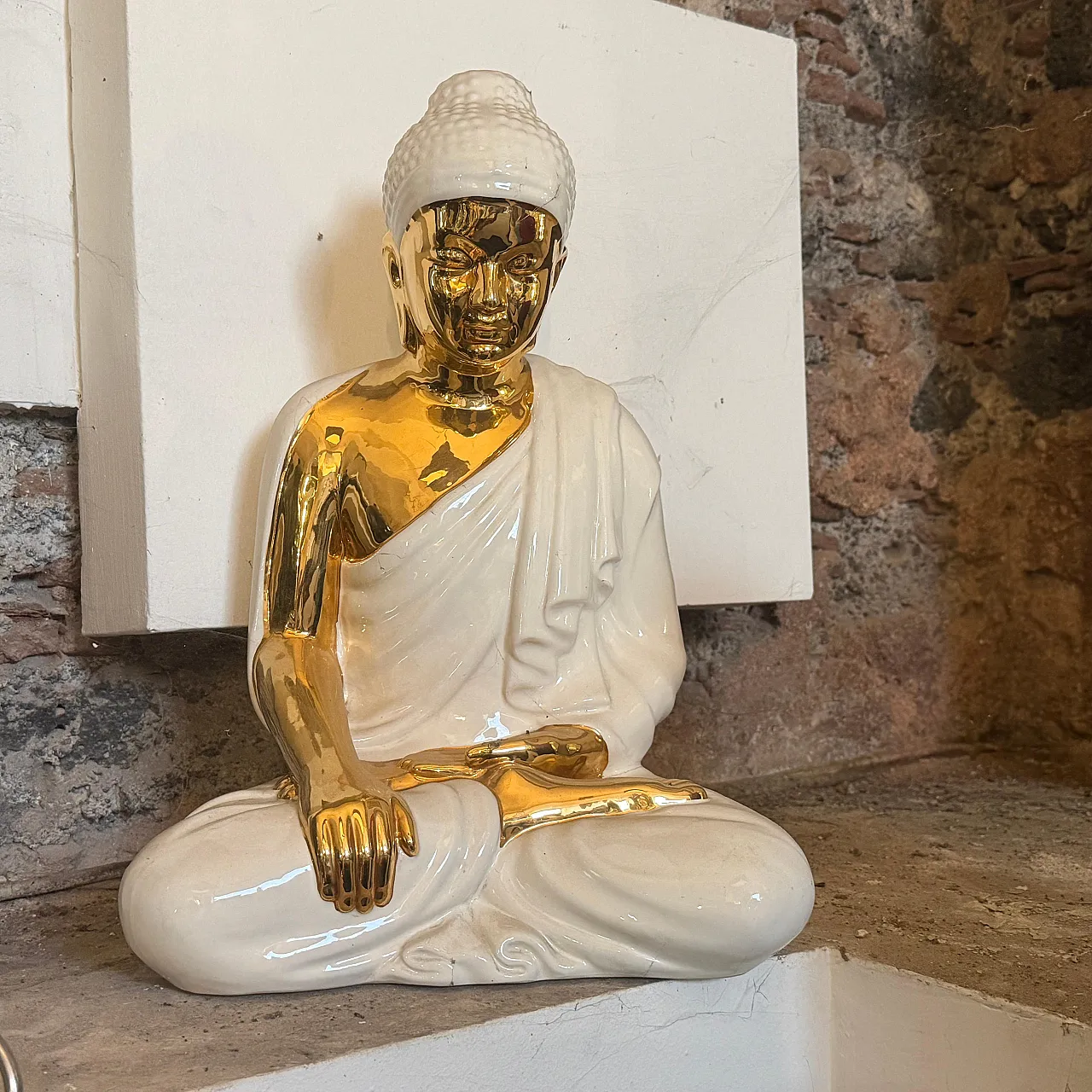 Statua di Buddha in porcellana di Tommaso Barbi, anni '80 12