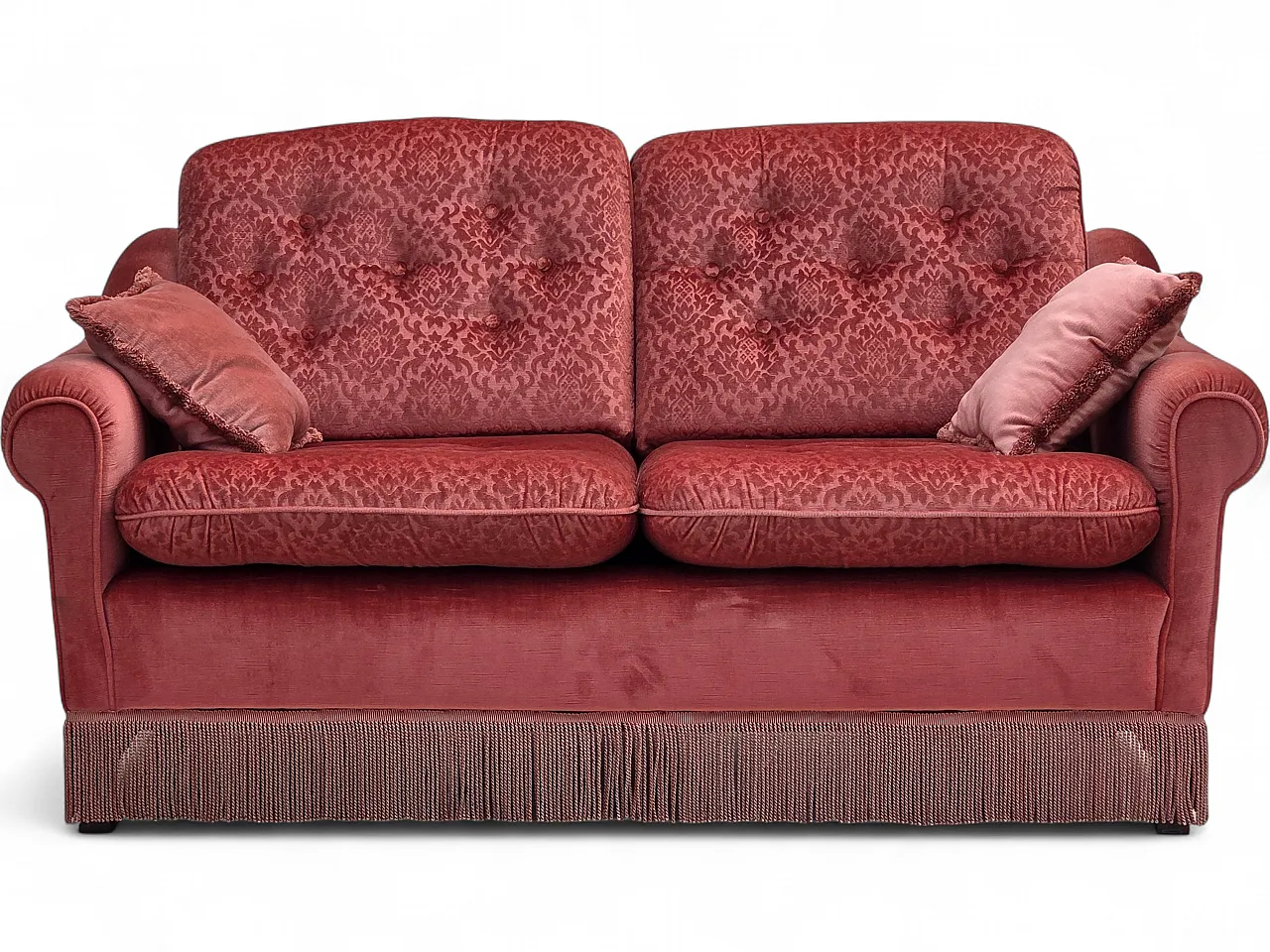 Anni '80, divano scandinavo a 2 posti, mobili in velluto rosa. 20