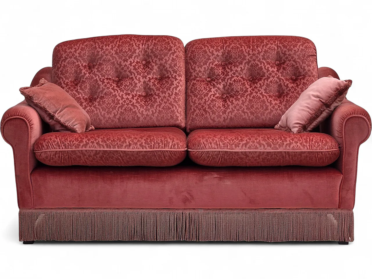 Anni '80, divano scandinavo a 2 posti, mobili in velluto rosa. 21