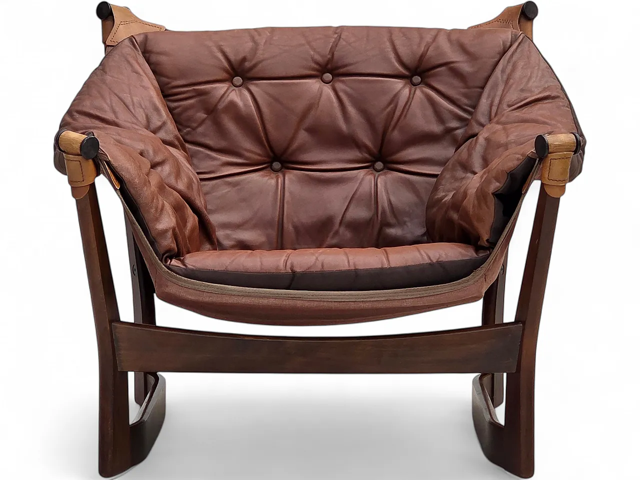 Anni '70, design norvegese di Tormod Alnaes, sedia "Trega". 24