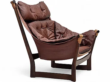 Anni '70, design norvegese di Tormod Alnaes, poltrona lounge Trega.