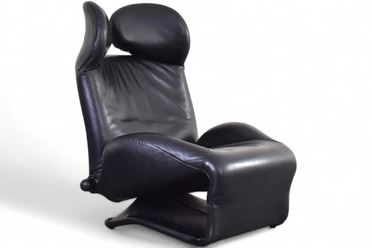Sedia Wink in pelle di Toshiyuki Kita per Cassina, anni '80. 19