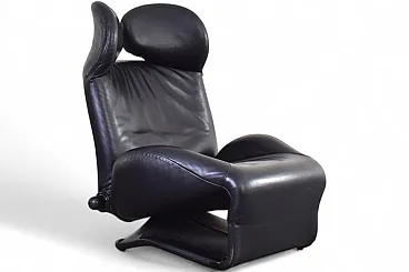 Sedia Wink in pelle di Toshiyuki Kita per Cassina, anni '80.