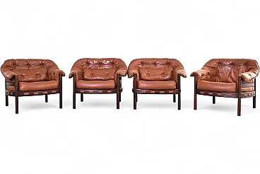 4 poltrone di Arne Norell per Coja, anni '60