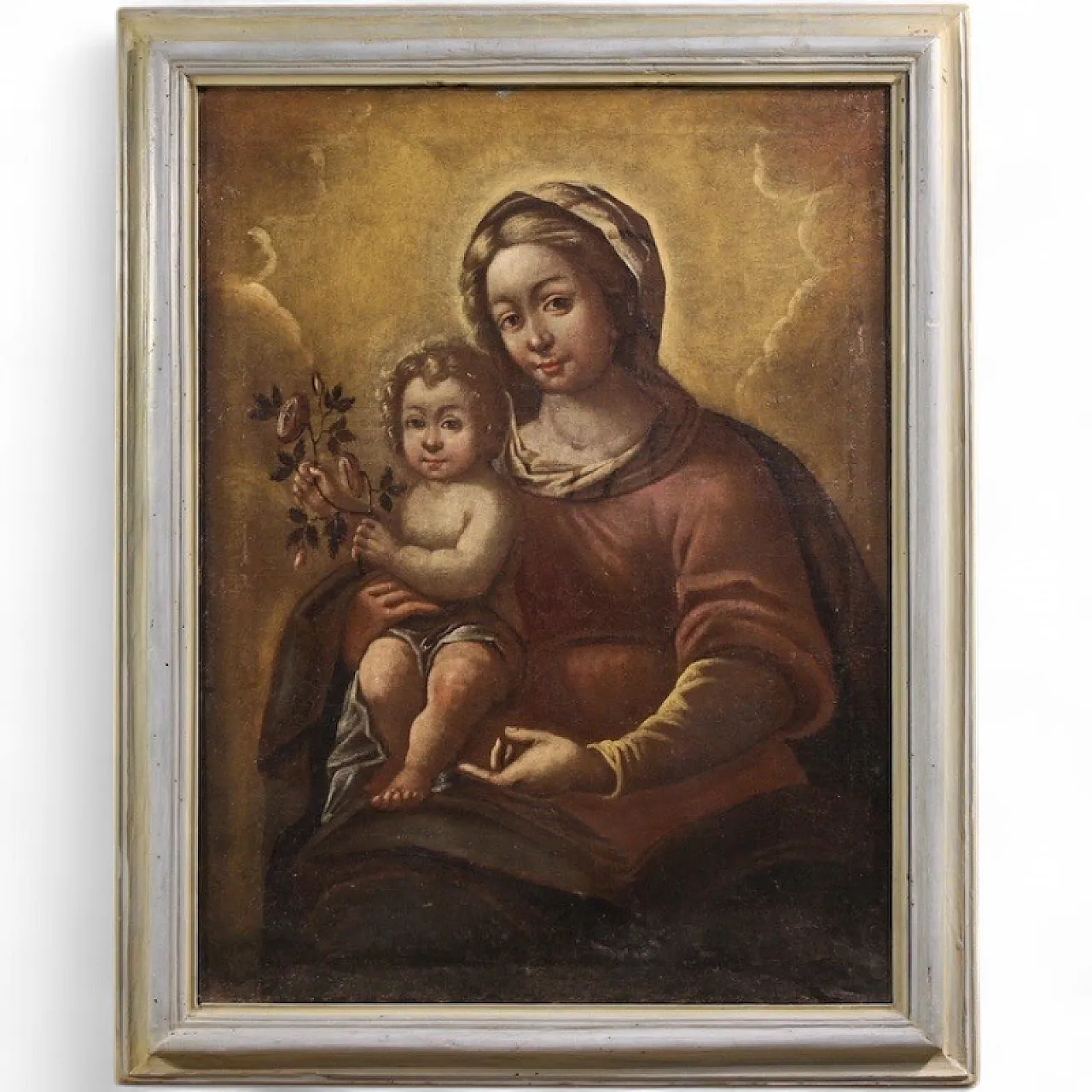 Italian painting Madonna with child, 17th century 16