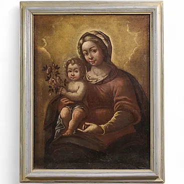Italian painting Madonna with child, 17th century